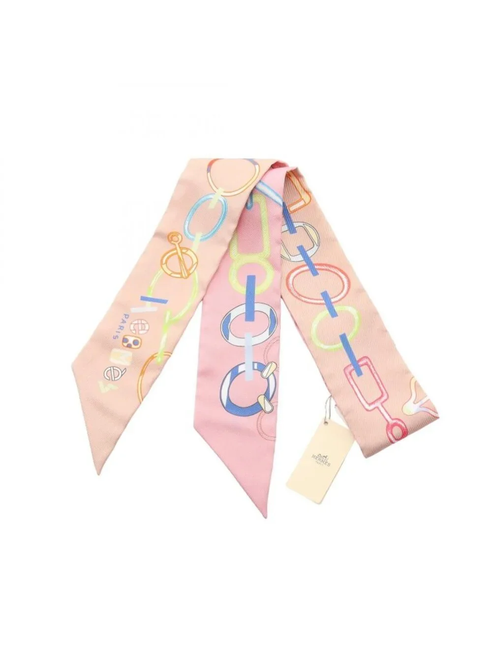 Hermes Scarf Twilly Re Boucles Ribbon Silk